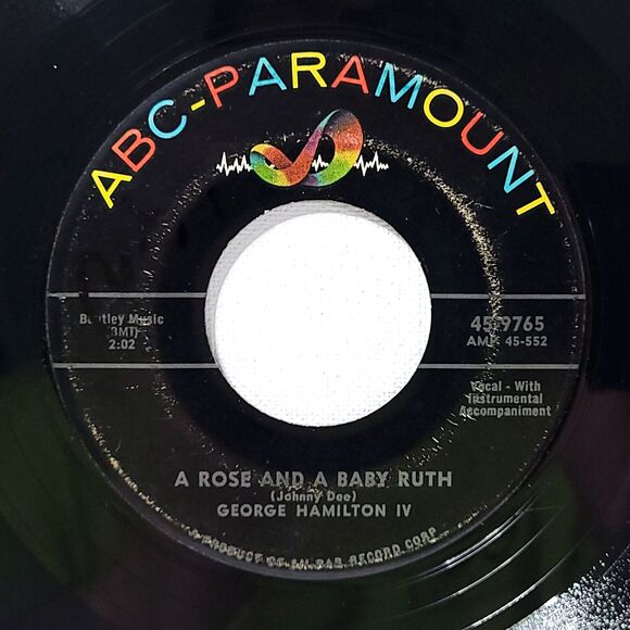 George Hamilton IV ‎45 A Rose And A Baby Ruth / If You Don't Know VG- Rock - Picture 1 of 2